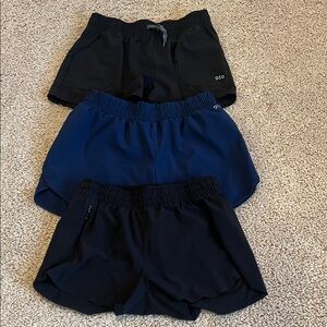 Athletic shorts- Black and Navy Sports Shorts Trio